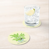 植物誇りを持った母 – オレンジの鳥の巣シダ。 ラウンドペーパーコースター (インサイチュ)