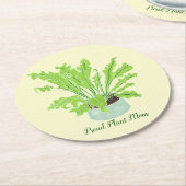 植物誇りを持った母 – オレンジの鳥の巣シダ。 ラウンドペーパーコースター (アングル)