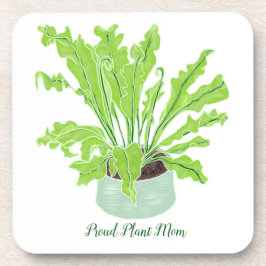 植物誇りを持った母 – 白の鳥の巣シダ。 コースター
