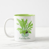 植物誇りを持った母 – 白の鳥の巣シダ。 ツートーンマグカップ (左)