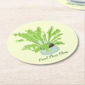 植物誇りを持った母 – 黄色の鳥の巣シダ。 ラウンドペーパーコースター (アングル)