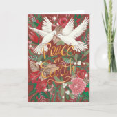 植物赤い地球の平和 |ハトの鳥フローラ シーズンカード (正面)