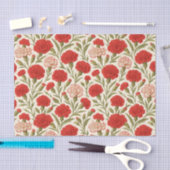 植物赤い白いカーネーションの花 薄葉紙 (クラフト)