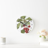 植物赤さくらんぼ ラウンド壁時計 (ホーム)