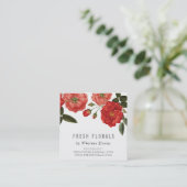 植物赤バラ花スタイリッシュヴィンテージフローラ スクエア名刺 (スタンド正面)