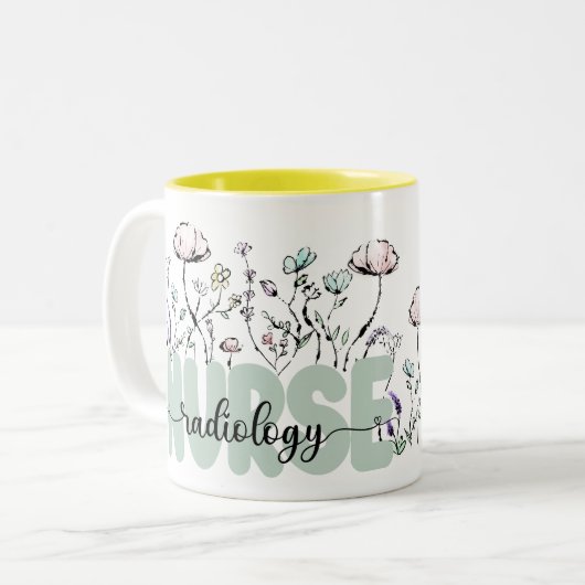 植物野お洒落生花放射線学ナース ツートーンマグカップ (正面左)