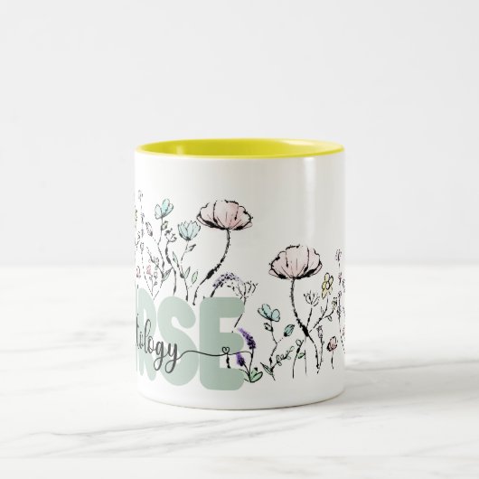 植物野お洒落生花放射線学ナース ツートーンマグカップ (中央)