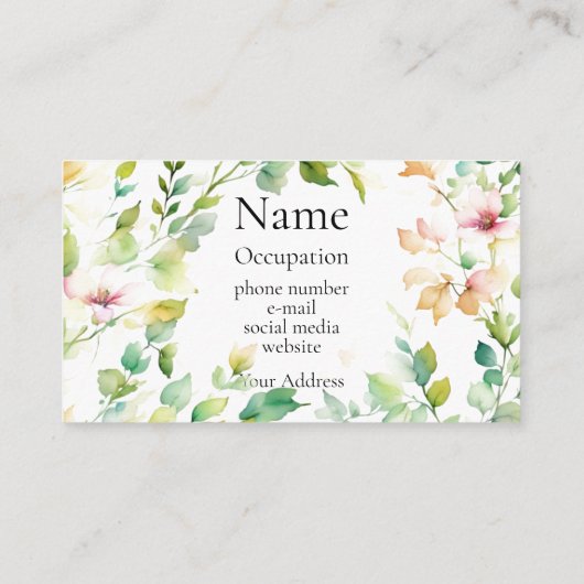 植物野エレガント草 名刺 (裏面)