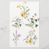 植物野花開花カスタム紙シート (裏面)