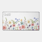 植物野草名モノグラムホワイト デスクマット (正面)