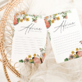 植物野草赤ちゃんシャワーアドバイスカード アドバイスカード