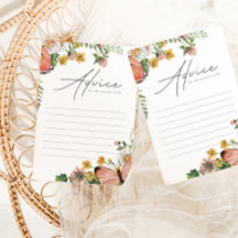 植物野草赤ちゃんシャワーアドバイスカード