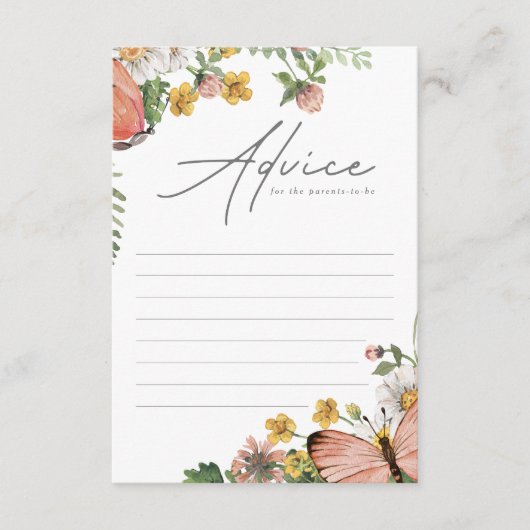 植物野草赤ちゃんシャワーアドバイスカード アドバイスカード (正面)