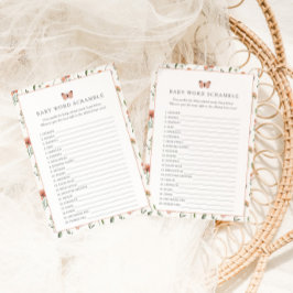 植物野草赤ちゃんシャワーワードスクランブル