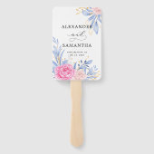 植物金箔金ゴールド緑ピンク結婚ローズ ハンドファン (裏面)