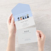 植物鉢植え植物 オールインワン招待状 (貼ってはがせる)