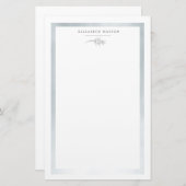 植物銀魅力的モノグラム文房具 便箋 (正面/裏面)