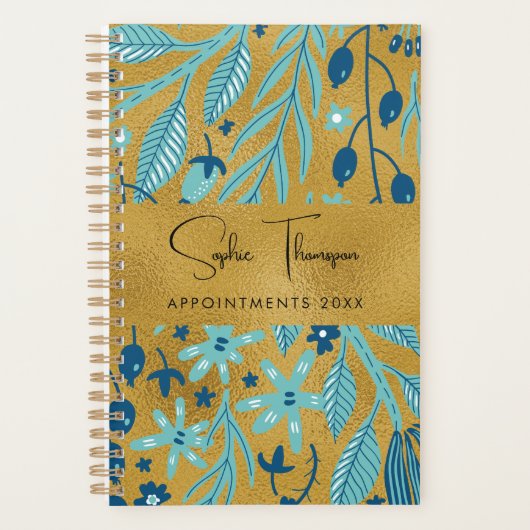 植物離れ金ゴールド黄金新年 プランナー手帳 (正面)