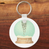 植物雪ぶら下がった球キーチェーン キーホルダー (正面)