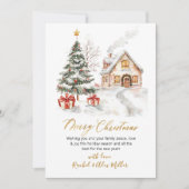 植物非モダン写真クリスマスツリー シーズンカード (正面)