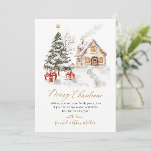 植物非モダン写真クリスマスツリー シーズンカード (スタンド正面)