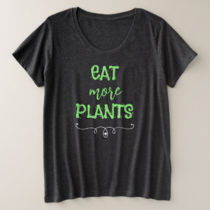 植物食べの追加サイズ女性のTシャツ プラスサイズTシャツ