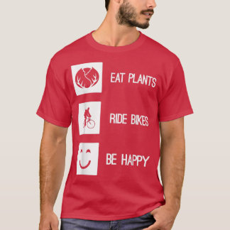 植物食べ乗りバイクベハピービーガンベジタリアンB Tシャツ