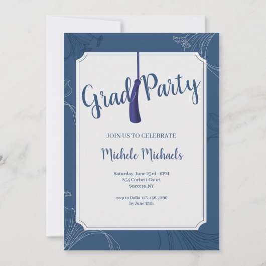 植物骨組卒業招待状 招待状 (正面)