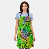 植物鮮やかストロークデザイン エプロン (着用した状態)