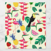 植物鳥類と果実 ワインラベル (シングルラベル)