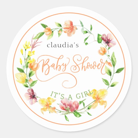 植物黄水色フローラガールバビシャワー ラウンドシール (正面)