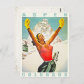 《植物》アスペンからのヴィンテージスキープリント付きポストカード ポストカード (正面/裏面)