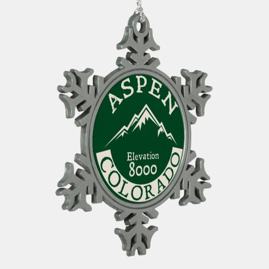 《植物》アスペンのコロラド州のスキースキースノーボード スノーフレークピューターオーナメント (左)