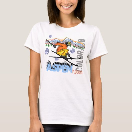 《植物》アスペンのコロラド州のスキー高度のティー Tシャツ (正面)