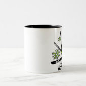 《植物》アスペンのコロラド州の緑のテーマのスキーヤーのコーヒー・マグ ツートーンマグカップ (中央)