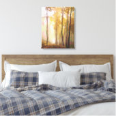 《植物》アスペンの木々の朝霧 キャンバスプリント (インサイチュ (寝室))