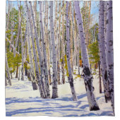 《植物》アスペンの木々の森のシャワーカーテン シャワーカーテン (正面)