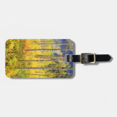 《植物》アスペンの木が秋のロックイ ラゲッジタグ (正面横)