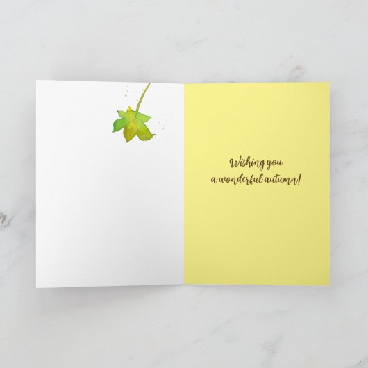 《植物》アスペンの木が素敵な秋を祈る カード (内部)