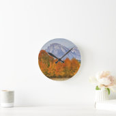 《植物》アスペンの木とテトン山脈 ラウンド壁時計 (ホーム)