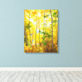 《植物》アスペンの木の秋 |シエラネバダ山脈（カリフォルニア州） キャンバスプリント (インサイチュ (ウッドフロア))