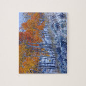 《植物》アスペンの木は紅葉、ビッグホーン山脈。 ジグソーパズル (縦)