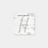 《植物》アスペンの樹皮とイニシャルLetterMonogram ポストイット (正面)