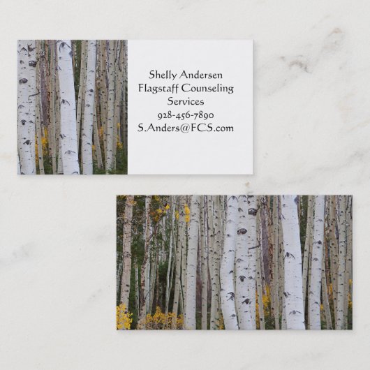 《植物》アスペンの秋 名刺 (正面/裏面)