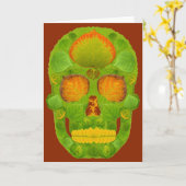 《植物》アスペンの葉のスカル10 カード (黄色い花)