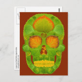 《植物》アスペンの葉のスカル10 ポストカード (正面/裏面)