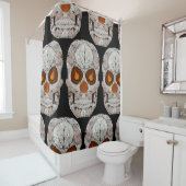 《植物》アスペンの葉のスカル11 シャワーカーテン (インサイチュ)