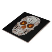 《植物》アスペンの葉のスカル11 タイル (側面)