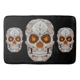 《植物》アスペンの葉のスカル11 バスマット