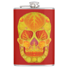 《植物》アスペンの葉のスカル13 フラスク